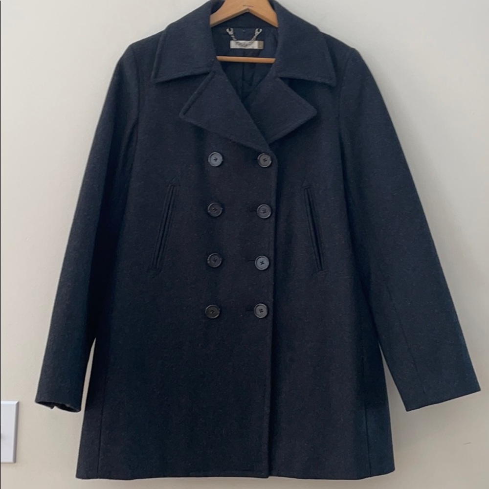 J. Crew Wool Double Breasted Peacoat Gray